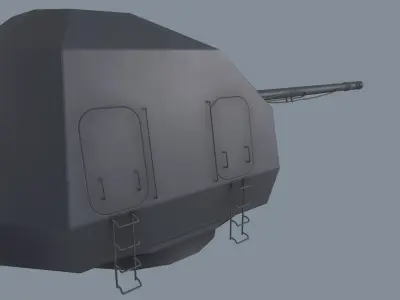 Ship Gun A-192M Low-poly 3D model