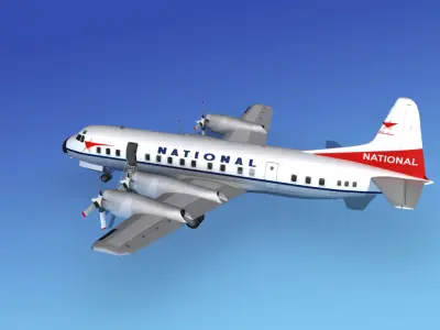 Lockheed L-188 Electra HP National Airlines 3D model