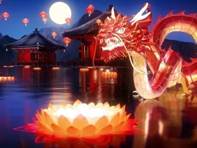 Dragon Lantern festival 3D model