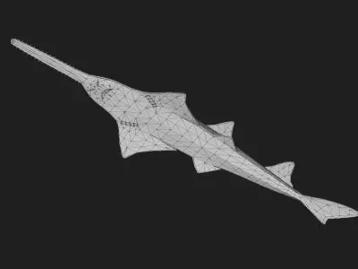 Ray fish Low-poly 3D model