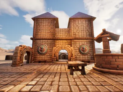 Ancient Ruins Enviroment Asset Pack Low-poly 3D model