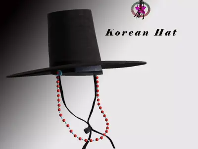 Korean Hat-01 Low-poly 3D model