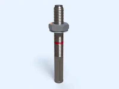 HILTI M17 Bolt with Nut and Washer 3D model