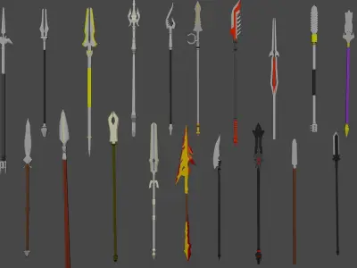 Low Poly Weapons Pack 2 DISCOUNT Low-poly 3D model