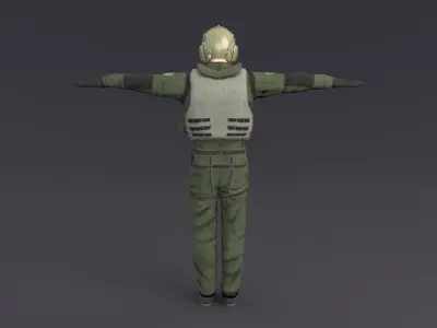 Pilot Rigged Low-poly 3D model