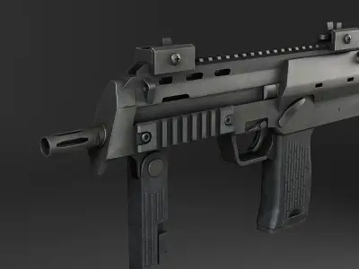 MP7A1 submachine gun Low-poly 3D model