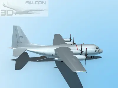 Falcon3D C-130 Hercules US Navy 3D model