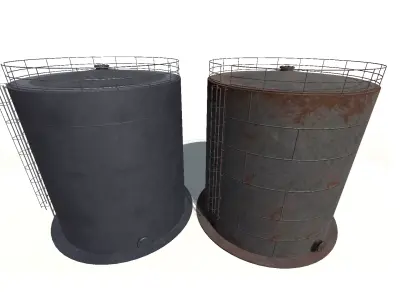 Vertical steel tank 3D model