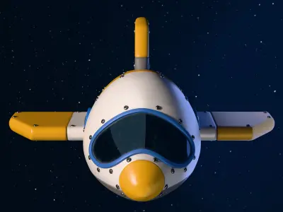 Stylized space shuttle Low-poly 3D model