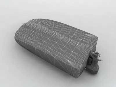 Fishing Motor Boat Dinghy 2 Low-poly 3D model