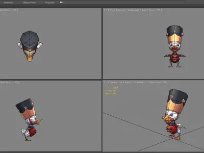 Cartoon duck guard Low-poly 3D model