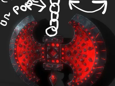 blood poleaxe Free low-poly 3D model