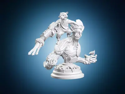 Groot and Rocket Raccoon Marvel Miniature 3D print model