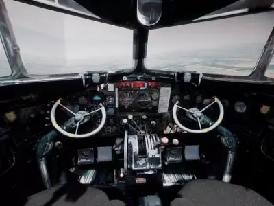 DC3 C-47 World War 2 Airplane Cockpit  Low-poly 3D model