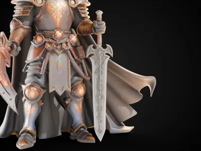 Stylized Sword - Crusader Blade Stoneguard - Game Ready 3D model