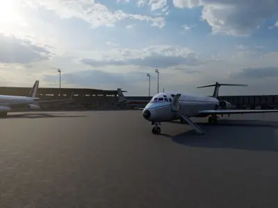 ALITALIA 1967 DC-8-62 and DC-9-32 3D model