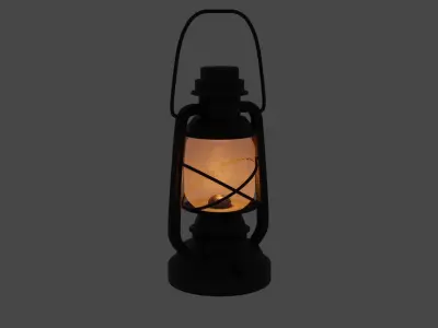 Oil Lamp Black 3D model