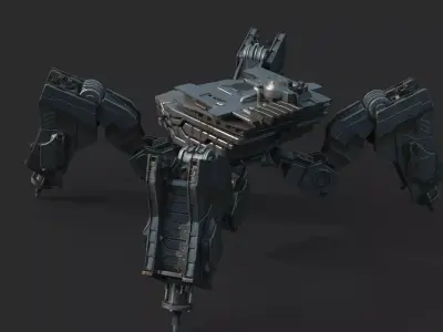 Future Sci-Fi Crab-Type War Robot 3D model