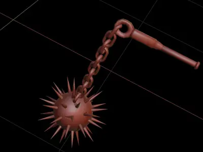 iron flail Low-poly 3D model