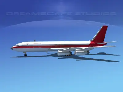 Boeing 707 Unmarked Cargo 3D model