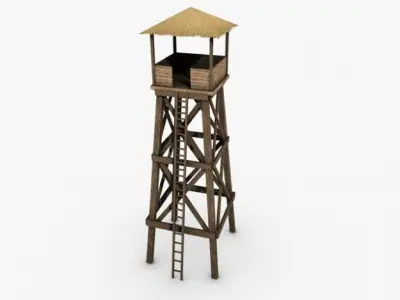 Watchtower wooden watch tower 3D model