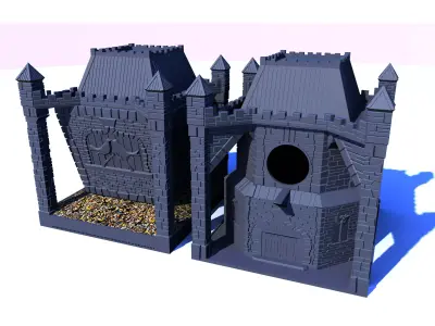 BIRDHOUSE and FEEDER - MEDIEVAL CASTLE 3D print model