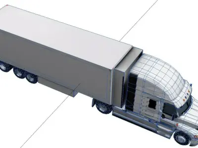Heavy Haul Truck Low Poly Heavy Duty Transport Truck Low-poly 3D model