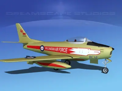 North American F-86 Sabre Jet RCAF Golden Hawks 3D model