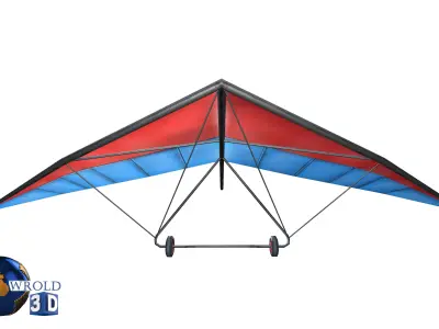 lowpoly hang glider set 3d model Low-poly 3D model