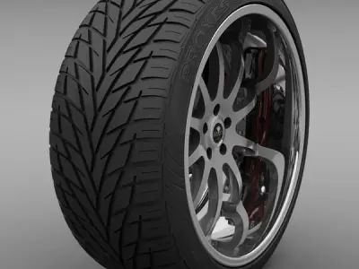 Savini Forged SV-26S Wheel and Tire 3D model