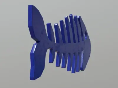 Fishbone 2 fish skeleton Low-poly 3D model