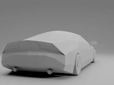 Low Poly Coupe sports car Free low-poly 3D model