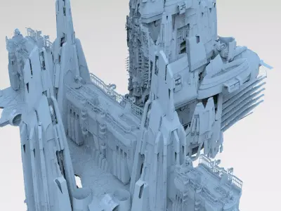 Moon Space colony Military base 4 3D model