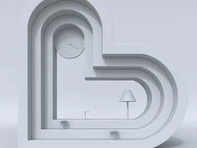 URBAN HEART public space streets and commercial areas 3D model