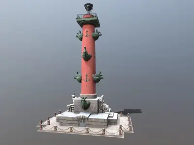 Rostral Columns PBR 4K low poly Low-poly 3D model