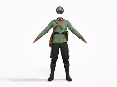 WW2 Axis Uniform German Low-poly 3D model