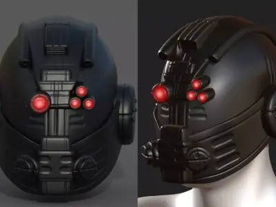 Helmet scifi fantasy futuristic military combat  Low-poly 3D model