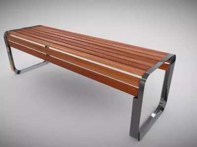 Otdoor Metal Bench  Low-poly 3D model