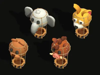Animal Airballoon Low-poly 3D model