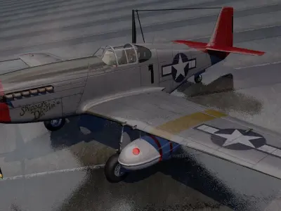 North American P-51C Mustang - Tuskegee Airmen 3D model
