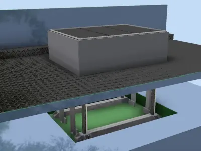 Elevator bridge in sky 3D model