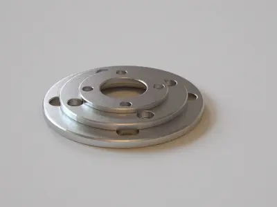 Flange three stainless steel flanges Free low-poly 3D model