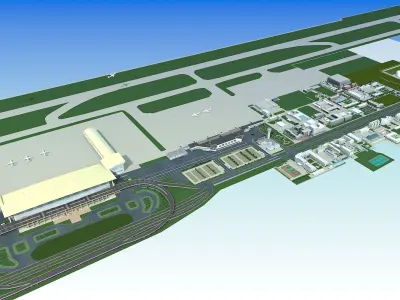 International Airport Low-poly 3D model