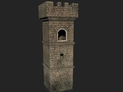 Medieval Watchtower Low-poly 3D model