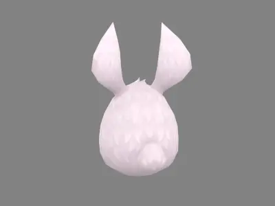 Cartoon chicken head bunny monster Low-poly 3D model