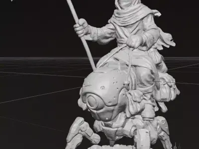 Desert Nomad on Mech Steed 3D model