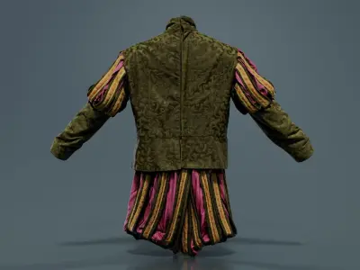 Triangle Decorated Historic Costume Low-poly 3D model