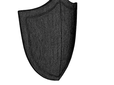 Dented Medieval Steel Shield 3D model