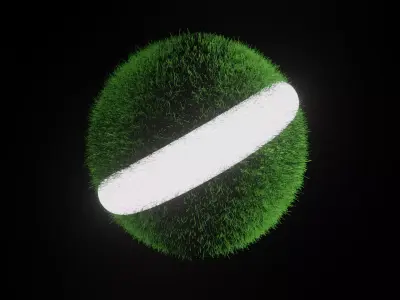 grass ball with glowing line Free low-poly 3D model
