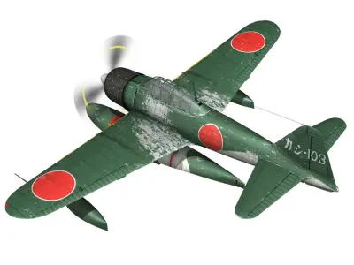 Nakajima A6M2-N - Rufe 3D model